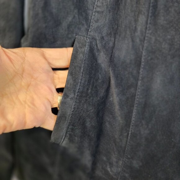 Black Suede Lined Jacket Size XL Vintage Deadstock Outerwear Catherine Stewart - Picture 4 of 14